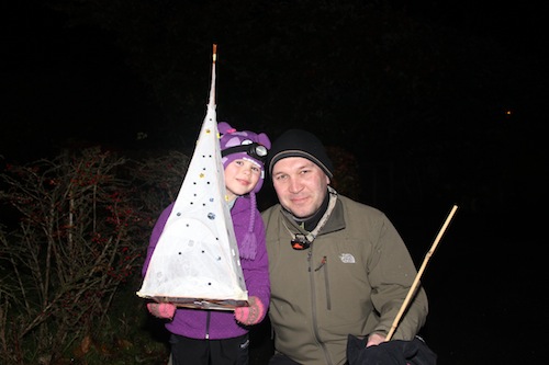 Francesca and dad: Tears when told lantern parade was off, smiles because the fireworks were still on!