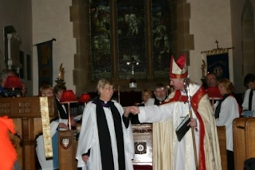 Bishop Robert at Rev Margaret's induction in 2012