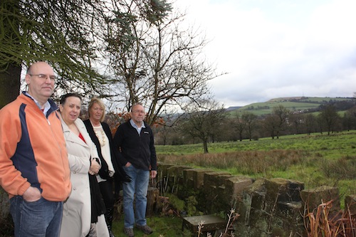 Chairman Kevin Worthington, left, with wife Alison and neighbours Jane and Wayne Kitchen look out over C9 site
