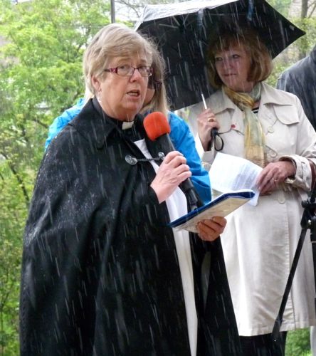 The Rev Margaret Jones leading the Dedication Service