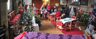 Holy Trinity church, café-style: Coffee and tinsel at the tree festival