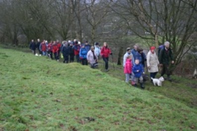David Frith leads the Sunday Strollers. This picture appeared on the front of the town guide for 2010.